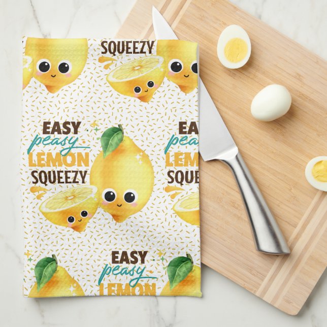 Cute Easy Peasy Lemon Squeezy Roligt Kitchen Tower Kökshandduk (Vikt i Fjärdedel)