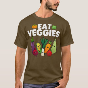 Cute Eat Veggies Art För manar kvinnor Friska grön T Shirt