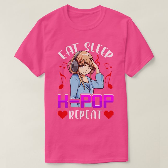 Cute Eat-viloläge Kreepeat Korean Music T Shirt (Design framsida)