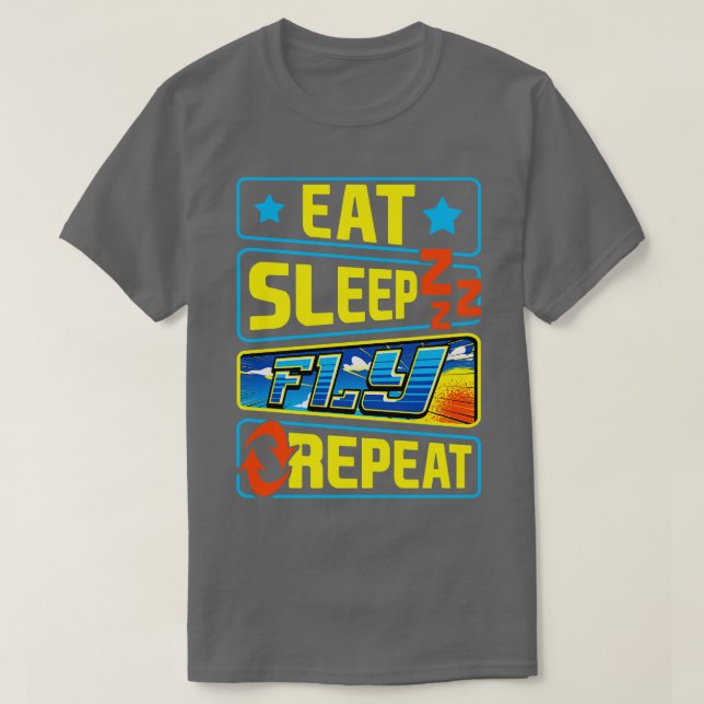 Cute Eat-viloläge - upprepa flygplanspilotens luft T Shirt (Design framsida)
