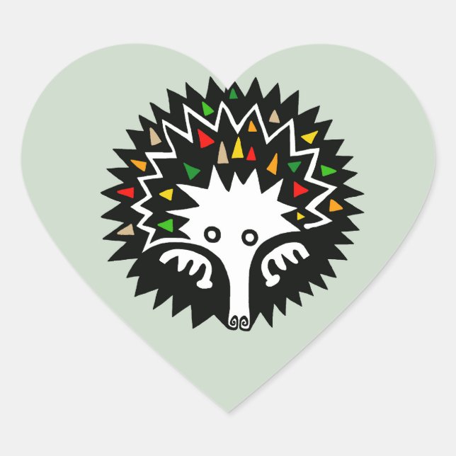 Cute ECHIDNA - Aussie wildlife - monotreme Hjärtformat Klistermärke (Framsida)