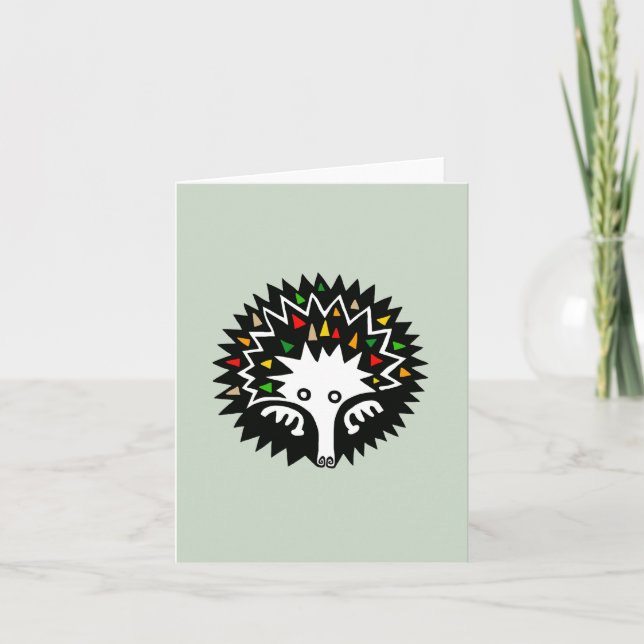 Cute - ECHIDNA - Djurgrafik - Australien - Grönt Kort (Framsida)
