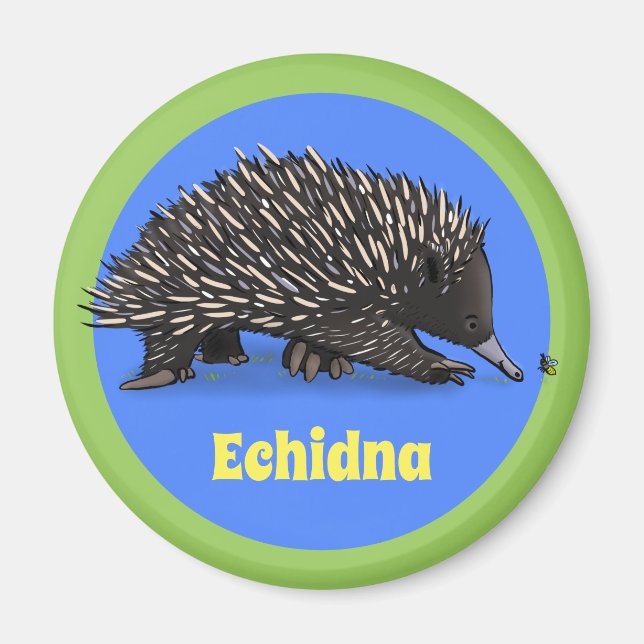 Cute echidna med bimagnet tecknad magnet (Framsidan)