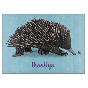 Cute echidna med illustration av biens tecknad