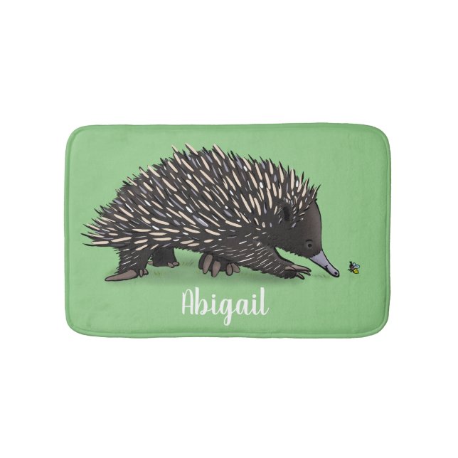 Cute echidna med illustration av biens tecknad badrumsmatta (Framsidan)