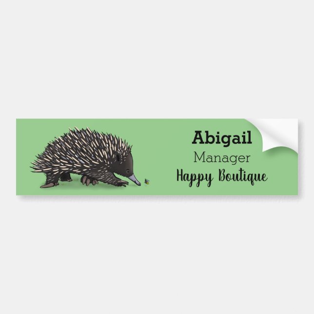 Cute echidna med illustration av biens tecknad bildekal (Framsidan)