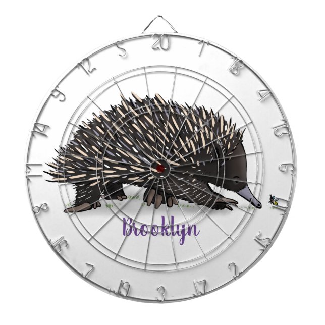 Cute echidna med illustration av biens tecknad darttavla (Framsidan)