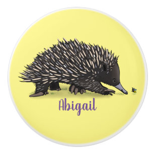 Cute echidna med illustration av biens tecknad knopp