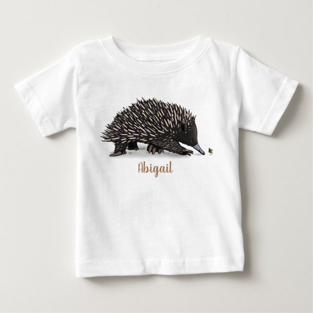 Cute echidna med illustration av biens tecknad t shirt (Framsida)