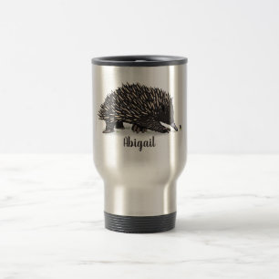 Cute echidna med illustration av biets tecknad resemugg
