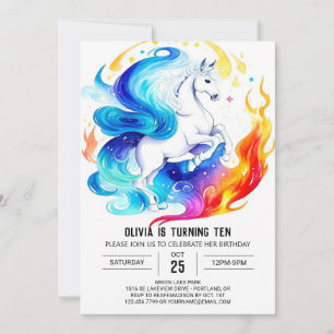 Cute Editable Horse Birthday Inbjudningar