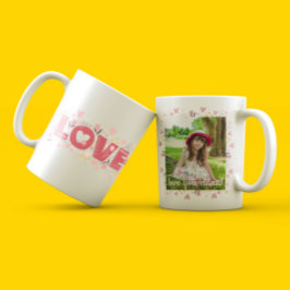 Cute editable Pastel blommigt kärlek med foto Kaffemugg