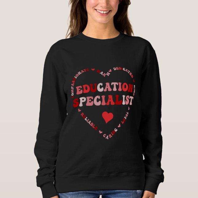 Cute Education Specialist Valentines Day Heart  1 T Shirt (Framsida)
