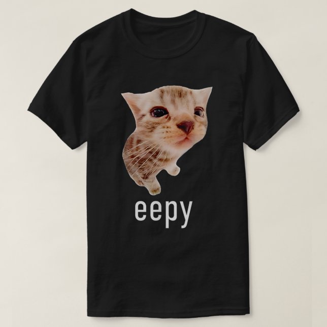 Cute Eepy Cat Sömnig katter Meme Funny T Shirt (Design framsida)