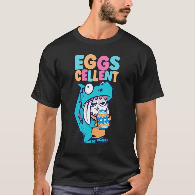Cute Egg Cellent Bunny Dinosaur Hug Egg T Shirt (Framsida)
