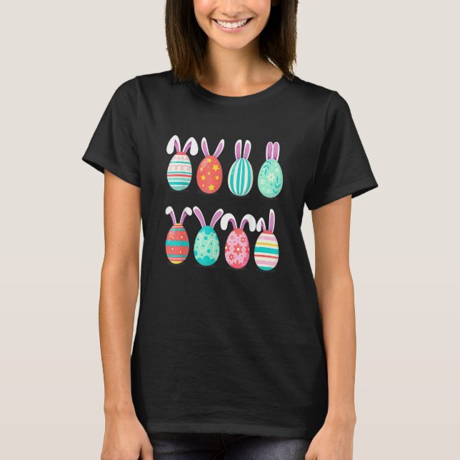 Cute Egg Glad påsk Day Family Matching Pajama E T Shirt (Framsida)