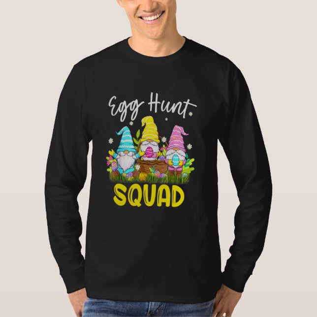 Cute Egg Hunt Squad Gnomes Påsk Day Bunny T Shirt (Framsida)