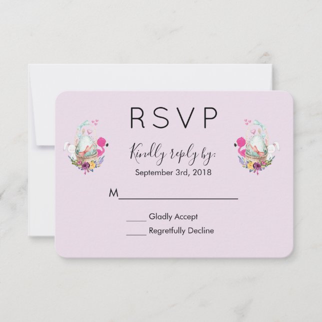 Cute Egg i Basket med Flamingo och Bunny OSA Kort (Framsida)