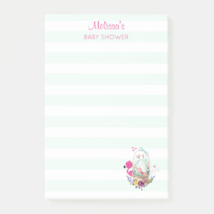 Cute Egg i Basket med Flamingo och Bunny Post-it Block