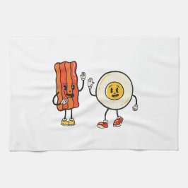Cute Egg och bacon Kökshandduk