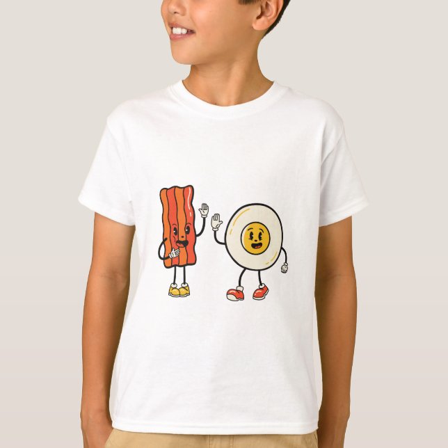 Cute Egg och bacon T Shirt (Framsida)