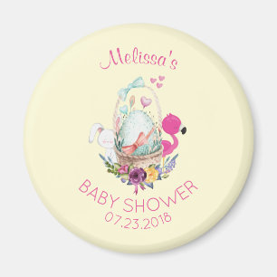 Cute Egg, Rosa Flamingo & Bunny, babyskor Magnet