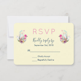 Cute Egg, Rosa Flamingo och Bunny Watercolor OSA Kort