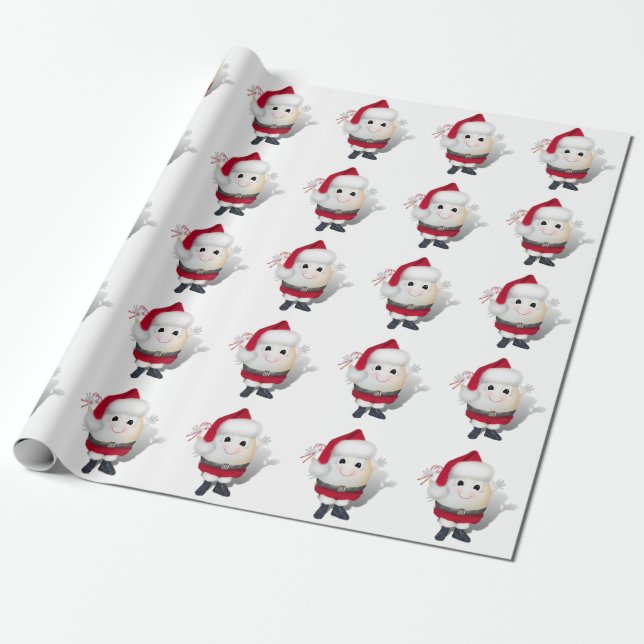 Cute Egg Santa - Eggstrnormal jul Presentpapper (Utrullad)