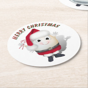 Cute Egg Santa - Eggstrnormal jul Underlägg Papper Rund