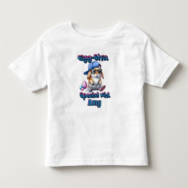 Cute Egg Stra Speciell Kid Påskhare Hip hop T Shirt (Framsida)