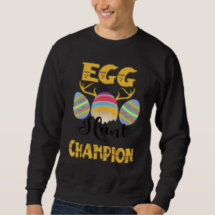 Cute Eggs Hunt Champion Glad påsk för pojkar och C Lång Ärmad Tröja