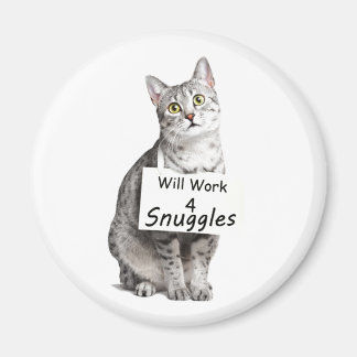 Cute Egyptian Mau Cat Advertising for Snuggles Magnet