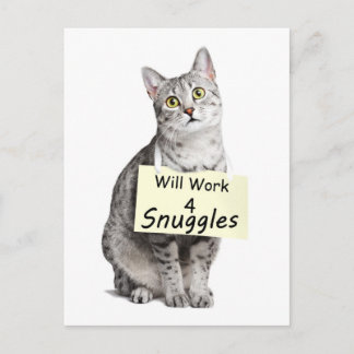 Cute Egyptian Mau Cat Advertising for Snuggles Vykort