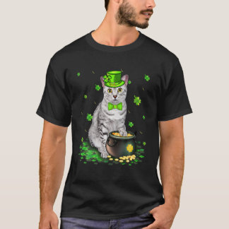 Cute Egyptian Mau Cat Lover St patricks day Shamro T Shirt