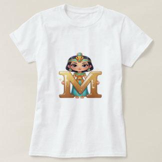 Cute Egyptian Queen with Letter M – Royal Cartoon T Shirt