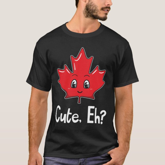 Cute Eh Canadian Flagga Maple Löv Canada Flagga T Shirt (Framsida)