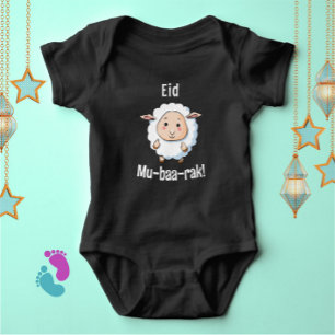 Cute ’Eid Mubarak’ Sheep Funny Baby Bodykostym T Shirt
