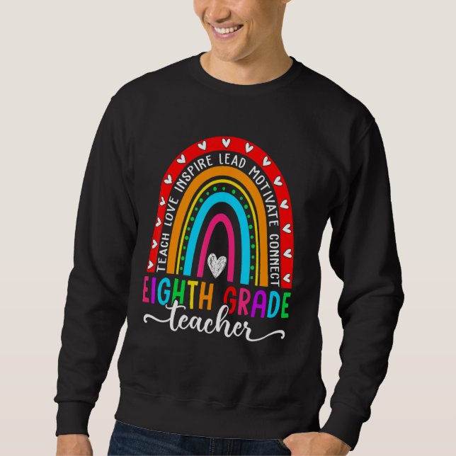 Cute Eighth Klass Lacher Rainbow Back to school F Lång Ärmad Tröja (Framsida)
