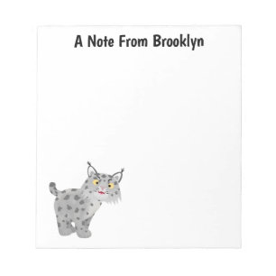 Cute elak bobcat lynx-tecknad anteckningsblock