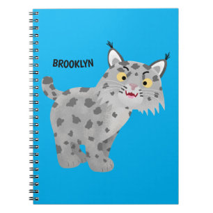 Cute elak bobcat lynx-tecknad anteckningsbok