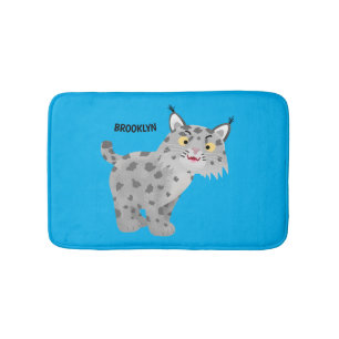 Cute elak bobcat lynx-tecknad badrumsmatta