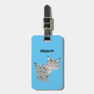 Cute elak bobcat lynx-tecknad bagagebricka