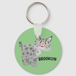 Cute elak bobcat lynx tecknad cat nyckelring