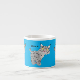 Cute elak bobcat lynx-tecknad espressomugg