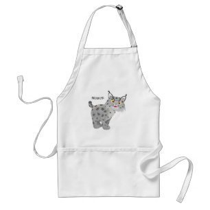 Cute elak bobcat lynx-tecknad förkläde