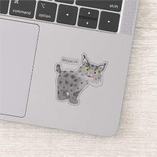 Cute elak bobcat lynx-tecknad klistermärken