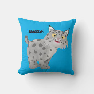 Cute elak bobcat lynx-tecknad kudde