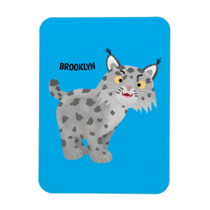 Cute elak bobcat lynx-tecknad magnet