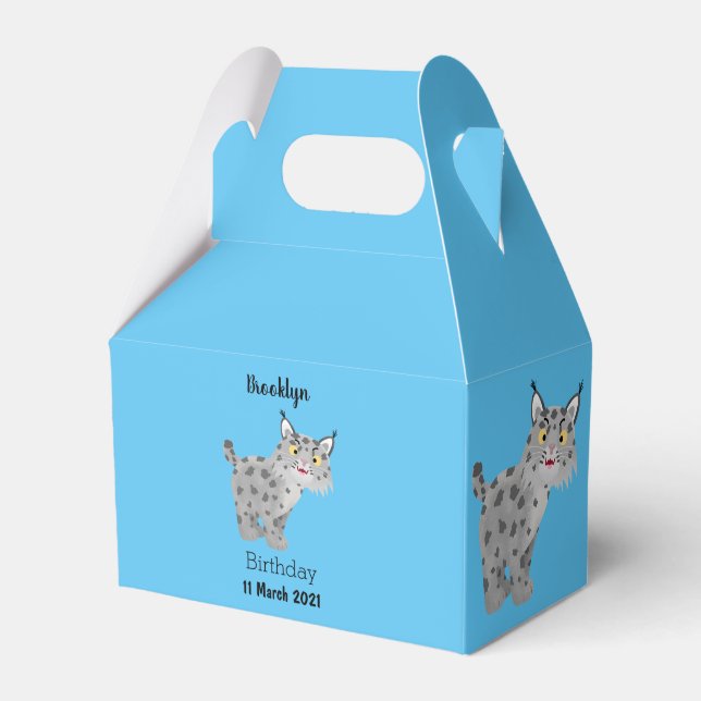 Cute elak bobcat lynx-tecknad presentaskar (Framsidan Sidan)