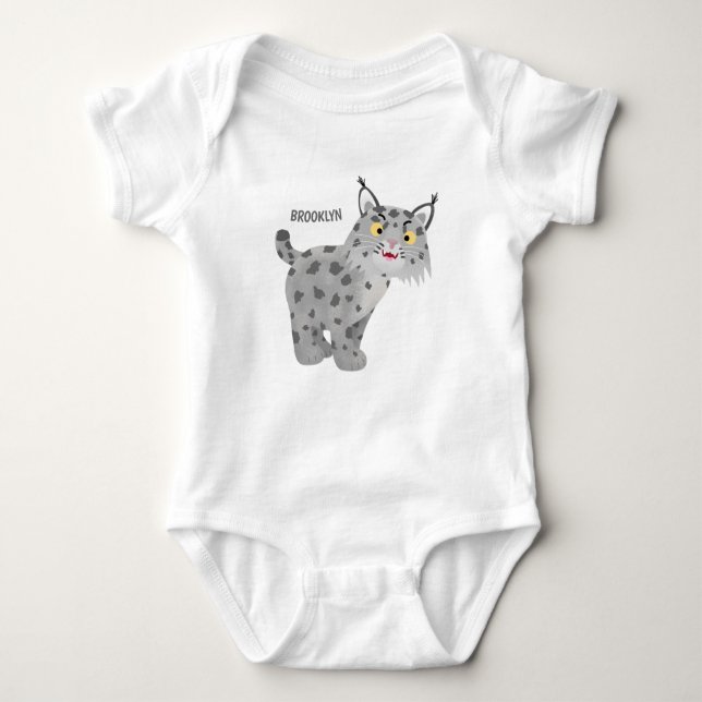 Cute elak bobcat lynx-tecknad t shirt (Framsida)